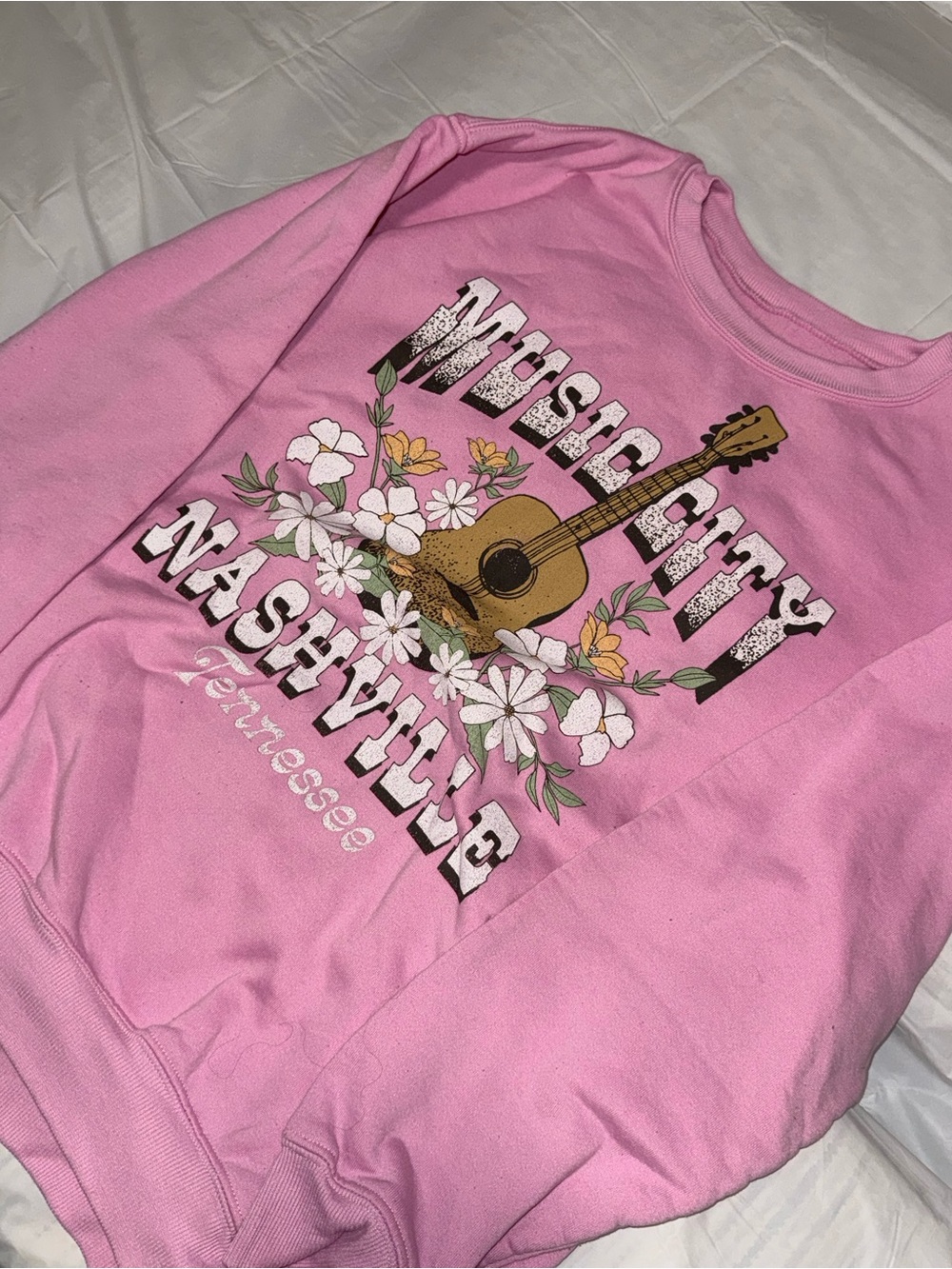 Music City Nashville Pink Graphic Sweatshirt